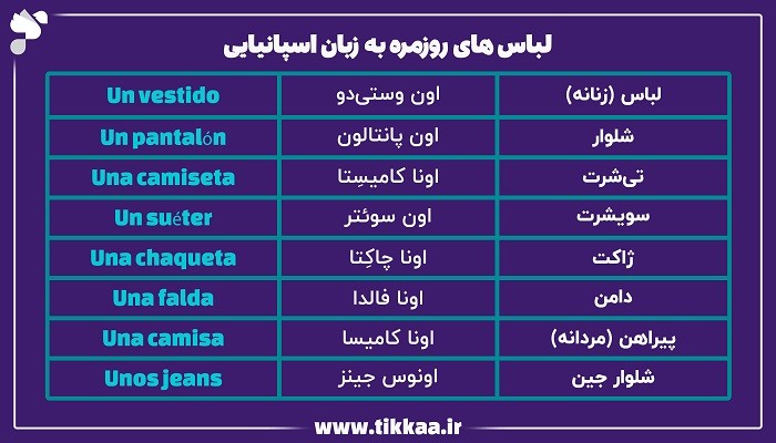 لباس‌ به اسپانیایی