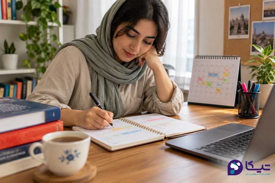 تنظیم برنامهٔ هفتگی مطالعهٔ زبان در خانه