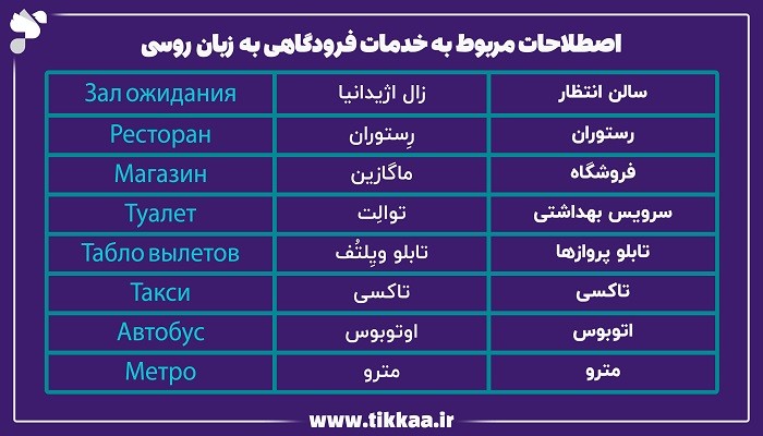 خدمات فرودگاهی به زبان روسی