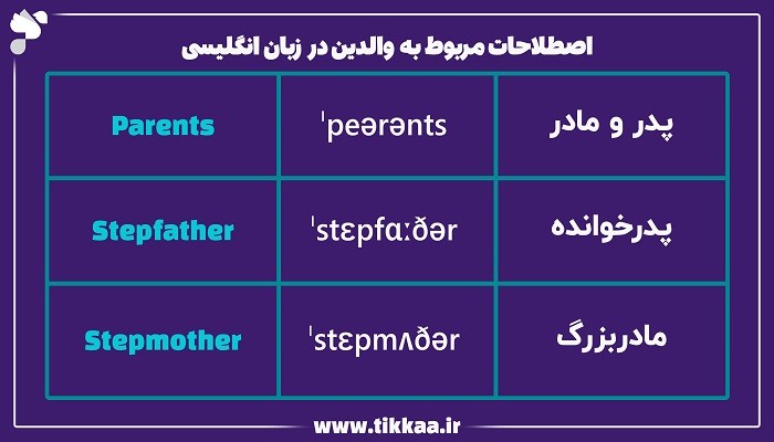 اصطلاحات مربوط به والدین در زبان انگلیسی