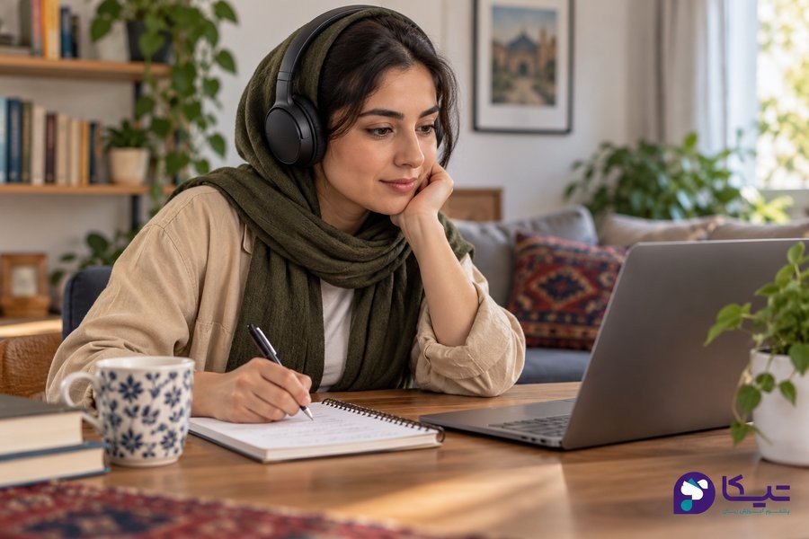 یادداشتبرداری هنگام گوش دادن فعال به پادکست