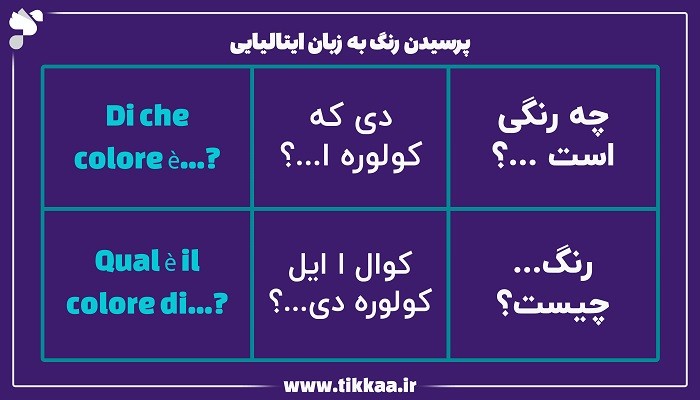 پرسیدن رنگ به زبان ایتالیایی