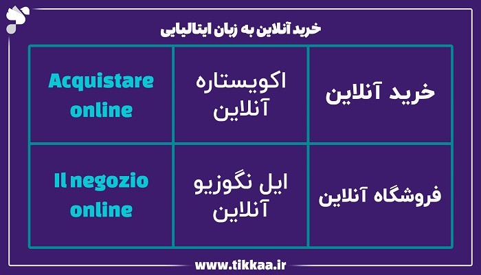 خرید آنلاین به زبان ایتالیایی